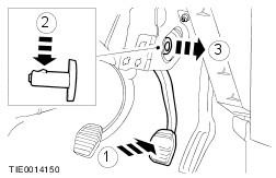 Depress brake pedal туарег
